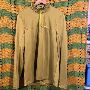 Craft Men’s Olive Khaki 1/4 Zip Performance Pullover XXL